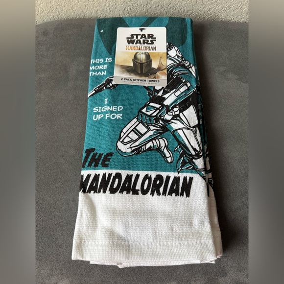 Disney Star Wars The Mandalorian Kitchen Towels Set of 2 NWT - Picture 1 of 3